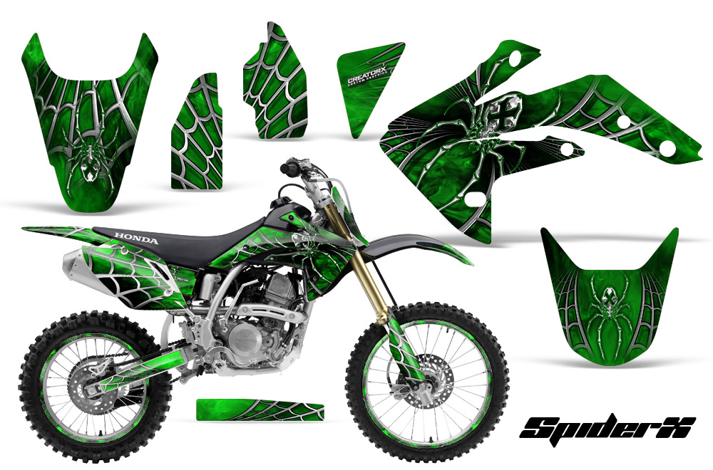 Honda CRF150R 07-10 Graphics Kit SpiderX Green BB NP Rims